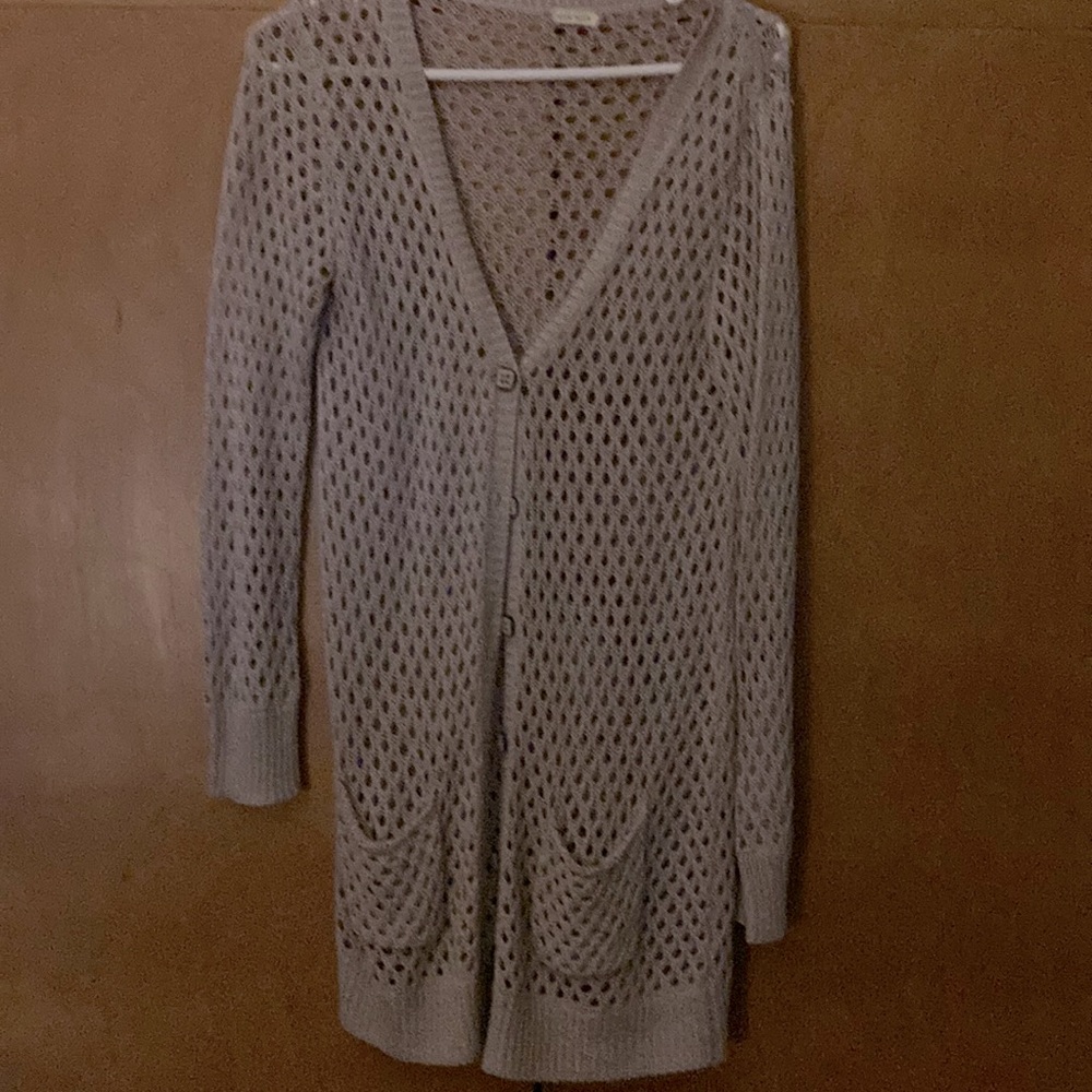 Small tan cardigan